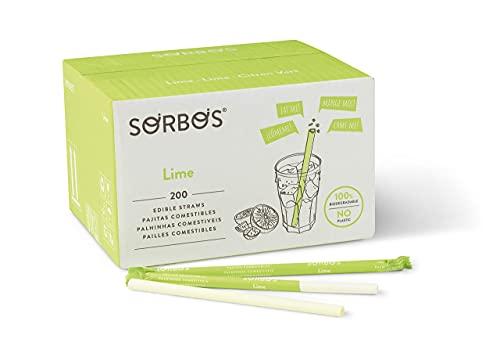 SORBOS Lime Flavour 200 Straws (1 Box)