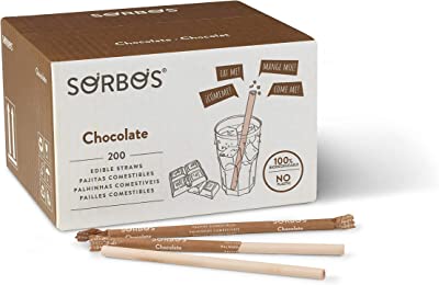 SORBOS Chocolate Flavour 200 Edible Straws (1 Box)