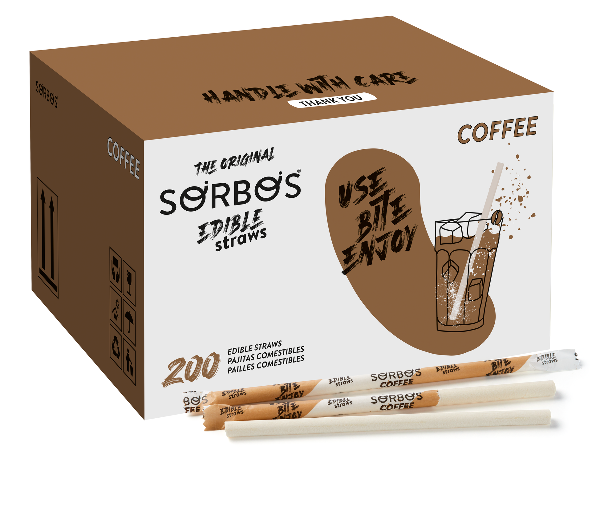 SORBOS Coffee Flavour 200 Straws (1 Box)